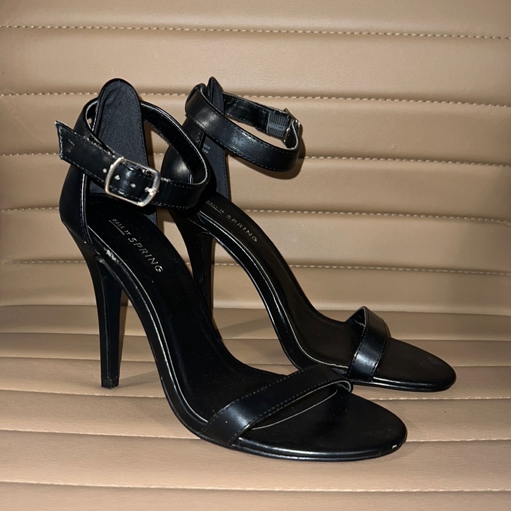 Call It Spring Black Strap Heel